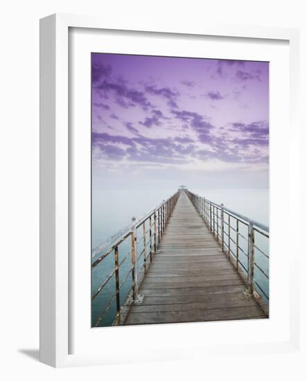 Pier Jutting Out into the Persian Gulf-Walter Bibikow-Framed Photographic Print