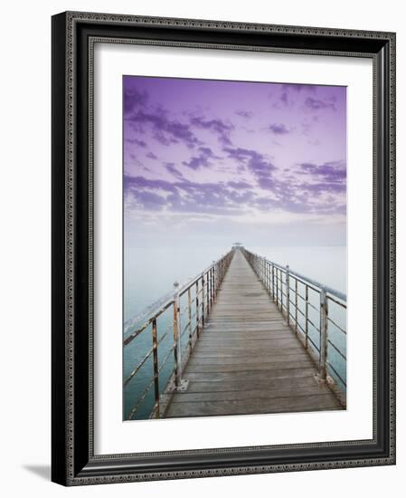 Pier Jutting Out into the Persian Gulf-Walter Bibikow-Framed Photographic Print