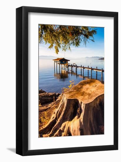 Pier Lake Tahoe Sierra Nevada-null-Framed Art Print