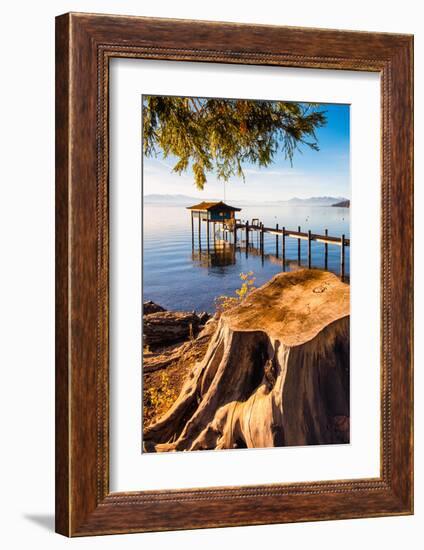 Pier Lake Tahoe Sierra Nevada-null-Framed Art Print