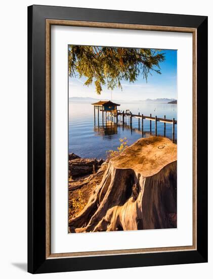 Pier Lake Tahoe Sierra Nevada-null-Framed Art Print