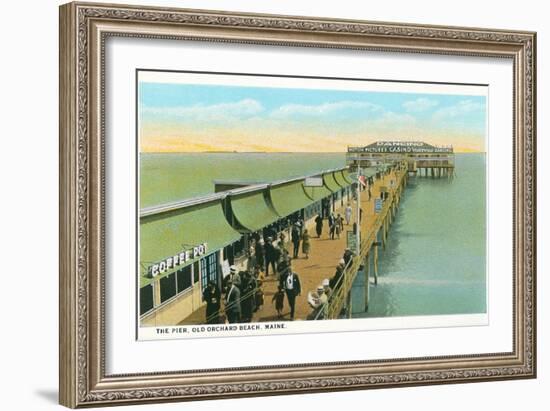 Pier, Old Orchard Beach, Maine-null-Framed Art Print