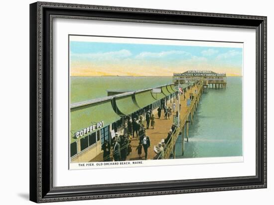 Pier, Old Orchard Beach, Maine-null-Framed Art Print