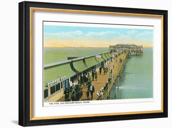 Pier, Old Orchard Beach, Maine-null-Framed Art Print