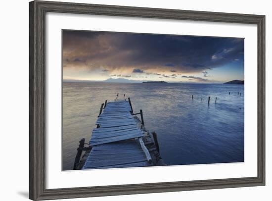 Pier on Isla del Sol (Island of the Sun) at Dawn, Lake Titicaca, Bolivia, South America-Ian Trower-Framed Photographic Print