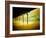 Pier over Calm Waters and Golden Sand-Jan Lakey-Framed Photographic Print