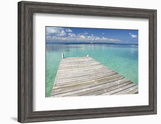 Pier over Clear Waters, Southwater Cay, Stann Creek, Belize-Cindy Miller Hopkins-Framed Photographic Print