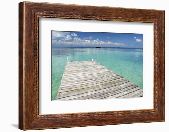 Pier over Clear Waters, Southwater Cay, Stann Creek, Belize-Cindy Miller Hopkins-Framed Photographic Print