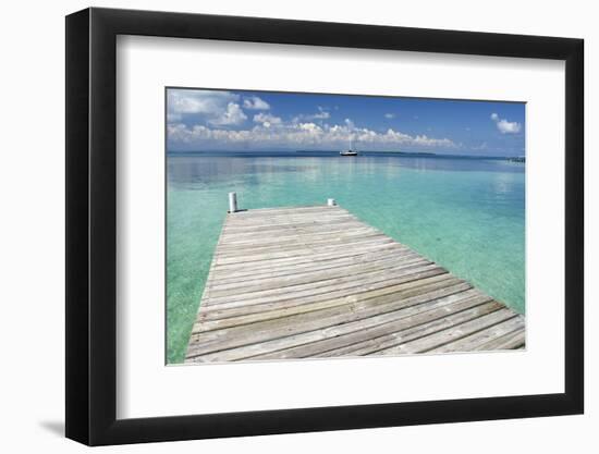 Pier over Clear Waters, Southwater Cay, Stann Creek, Belize-Cindy Miller Hopkins-Framed Photographic Print