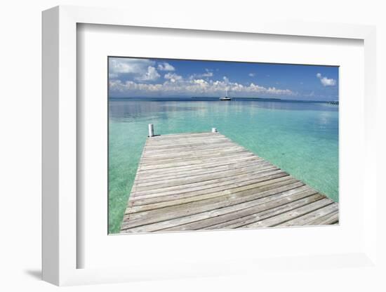 Pier over Clear Waters, Southwater Cay, Stann Creek, Belize-Cindy Miller Hopkins-Framed Photographic Print