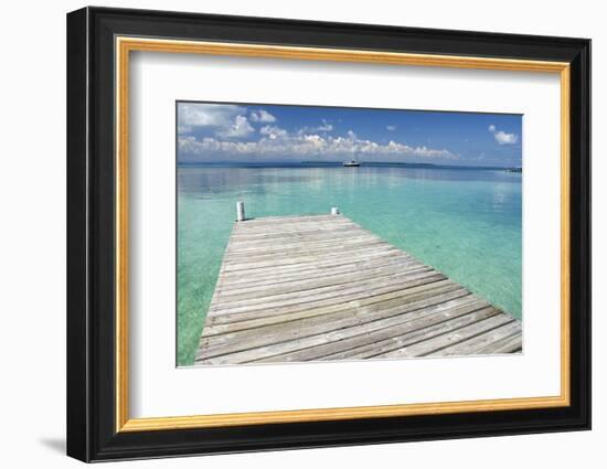 Pier over Clear Waters, Southwater Cay, Stann Creek, Belize-Cindy Miller Hopkins-Framed Photographic Print