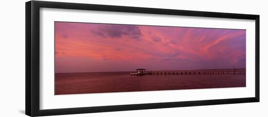 Pier over the Sea, Bokeelia Pier, Bokeelia, Pine Island, Florida, USA-null-Framed Photographic Print