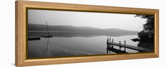 Pier, Pleasant Lake, New Hampshire, USA-null-Framed Stretched Canvas