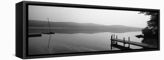 Pier, Pleasant Lake, New Hampshire, USA-null-Framed Stretched Canvas