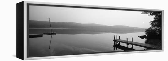 Pier, Pleasant Lake, New Hampshire, USA-null-Framed Stretched Canvas