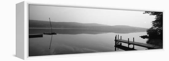 Pier, Pleasant Lake, New Hampshire, USA-null-Framed Stretched Canvas