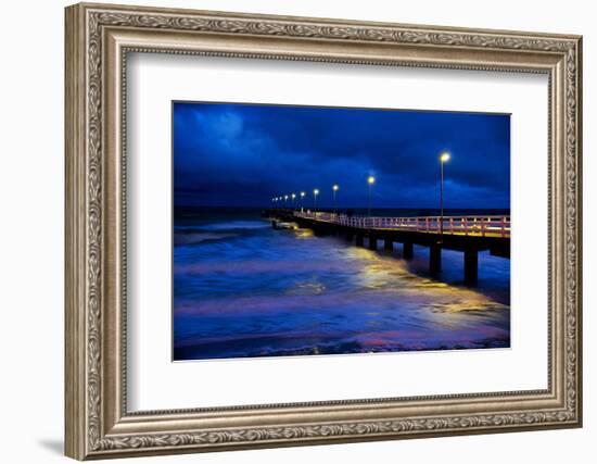 Pier Timmendorfer Strand, Dusk, Fog-Thomas Ebelt-Framed Photographic Print