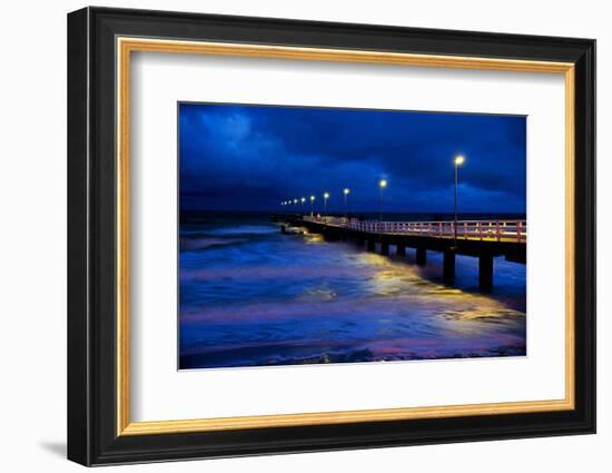 Pier Timmendorfer Strand, Dusk, Fog-Thomas Ebelt-Framed Photographic Print