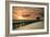 Pier with Palapa at Sunrise, Ambergris Caye, Belize-null-Framed Photographic Print