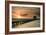 Pier with Palapa at Sunrise, Ambergris Caye, Belize-null-Framed Photographic Print