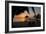 Pier with Palapa on Caribbean Sea at Sunrise, Maya Beach, Stann Creek District, Belize-null-Framed Photographic Print