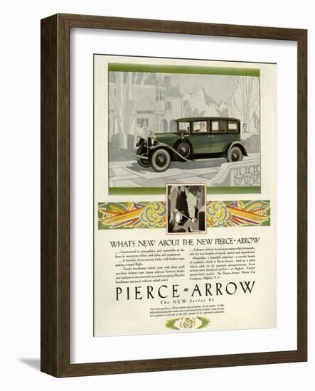 Pierce Arrow, Magazine Advertisement, USA, 1928-null-Framed Giclee Print