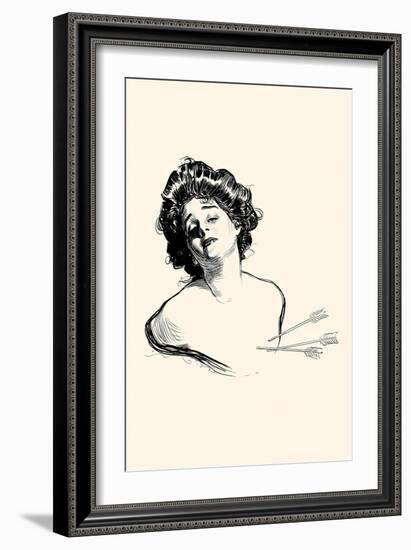 Pierced In the Heart-Charles Dana Gibson-Framed Premium Giclee Print