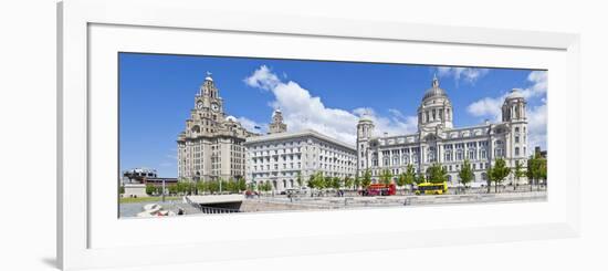 Pierhead Three Graces Buildings, Liverpool Waterfront, UNESCO Site, Liverpool, England, UK-Neale Clark-Framed Photographic Print