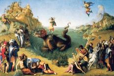 Andromeda Freed by Perseus (With Perseus Slaying the Dragon)-Piero di Cosimo-Framed Giclee Print