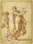 Woman Playing the Flute, Accompanied by a Canephoric Bearded Dwarf-Piero Ligorio-Giclee Print