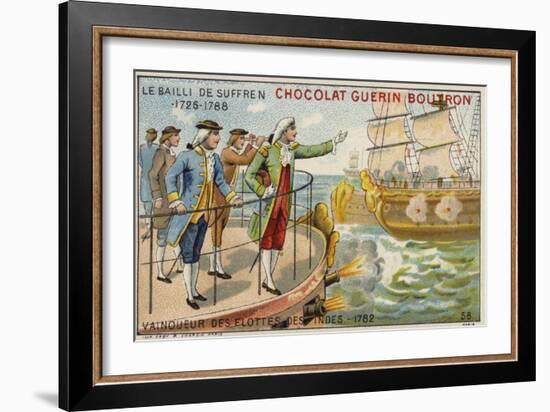 Pierre Andre De Suffren, Victor over the British Fleet Off India, 1782-null-Framed Giclee Print