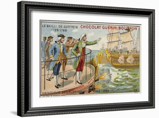 Pierre Andre De Suffren, Victor over the British Fleet Off India, 1782-null-Framed Giclee Print