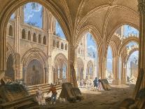 Fantastical Architectural Studies with Figures, 18Th Century (Oil on Canvas)-Pierre Antoine Demachy-Giclee Print