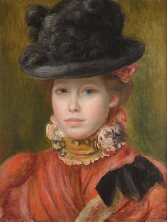 ルノワール、「JEUNE FEMME AU CORSAGE ROUGE」 PIERRE-AUGUSTE RENOIR (1841-1919), Femme au corsage rouge
