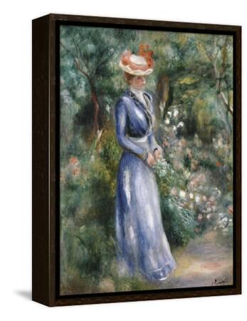 Woman in a Blue Dress Standing in the Garden at Saint-Cloud Giclee Print -  Pierre-Auguste Renoir | Art.com