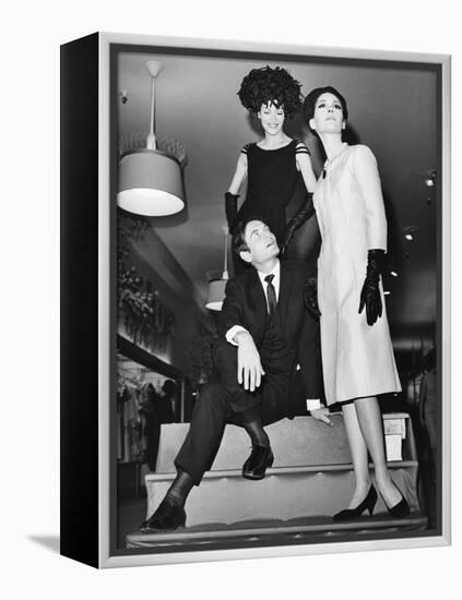 Pierre Cardin, Italian-Born French Fashion Designer, with Models at Bonwit Teller-null-Framed Stretched Canvas