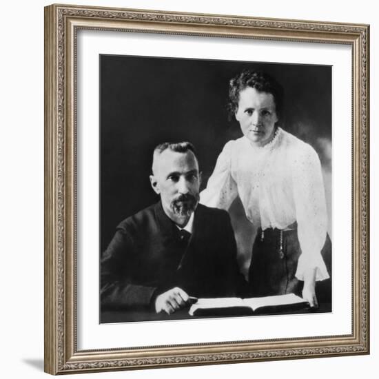 Pierre Curie and Marie Sklodowska Curie (1867-1934), C. 1903-null-Framed Premium Photographic Print