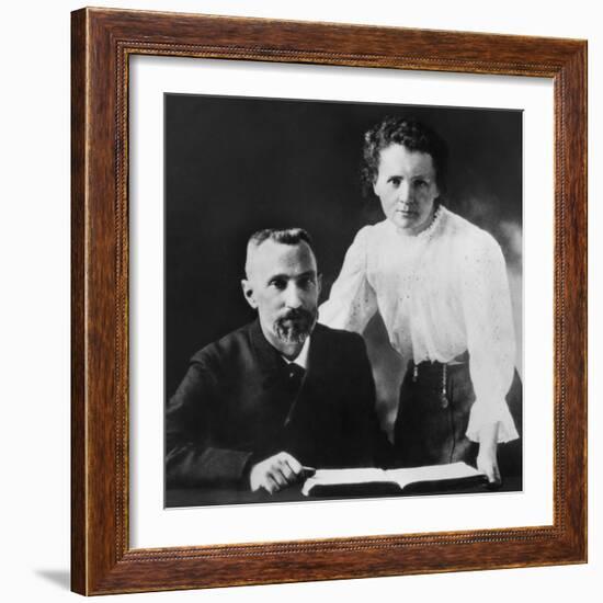 Pierre Curie and Marie Sklodowska Curie (1867-1934), C. 1903-null-Framed Premium Photographic Print