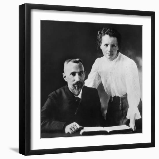 Pierre Curie and Marie Sklodowska Curie (1867-1934), C. 1903-null-Framed Premium Photographic Print