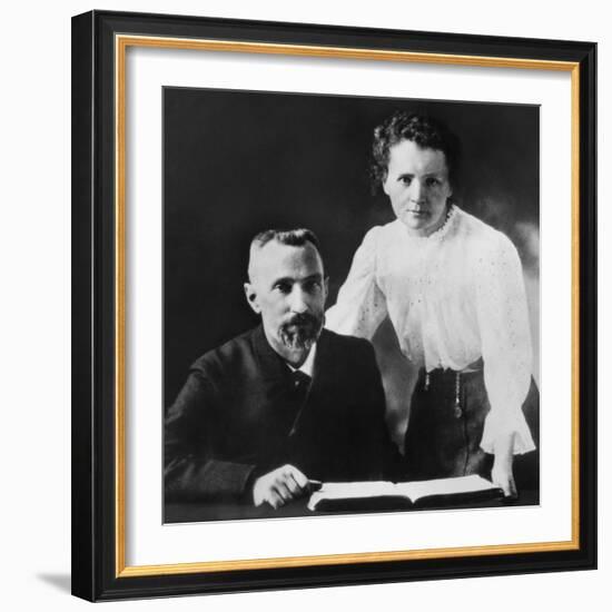 Pierre Curie and Marie Sklodowska Curie (1867-1934), C. 1903-null-Framed Premium Photographic Print