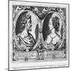 Pierre De Ronsard, Aged 27 and Cassandre Salviati (Engraving) (B/W Photo)-Claude Mellan-Mounted Giclee Print