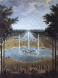 Vue du château de Madrid dans le bois de Boulogne vers 1722 - avec chasse au cerf du duc de-Pierre Denis Martin-Giclee Print