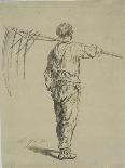 Reaper Carrying a Scythe on His Shoulder, Back View-Pierre Edmond Alexandre Hedouin-Giclee Print