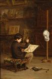 Young Boy Drawing from a Cast Head, 1879 (Oil on Panel)-Pierre Edouard Frere-Giclee Print