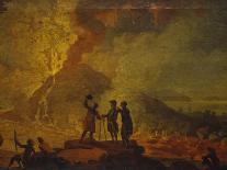 Eruption of Vesuvius, Pierre-Jacques Volaire, 18th C. People Watch from across Gulf of Naples-Pierre-Jacques Volaire-Art Print