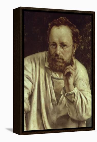 Pierre-Joseph Proudhon et ses enfants en 1853-Gustave Courbet-Framed Premier Image Canvas