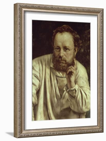 Pierre-Joseph Proudhon et ses enfants en 1853-Gustave Courbet-Framed Giclee Print