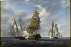 Combat naval entre le vaisseau français "le Triton" commandé par le comte de Ligondès et le-Pierre Julien Gilbert-Giclee Print