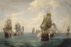 Combat naval entre la frégate "la Vénus" commandée par le capitaine Hamelin contre la frégate-Pierre Julien Gilbert-Framed Giclee Print