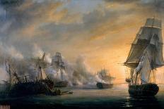 Naval Battle of Port Praya Between British and French Fleets Off Island of Santiago, Cape Verde-Pierre-Julien Gilbert-Giclee Print